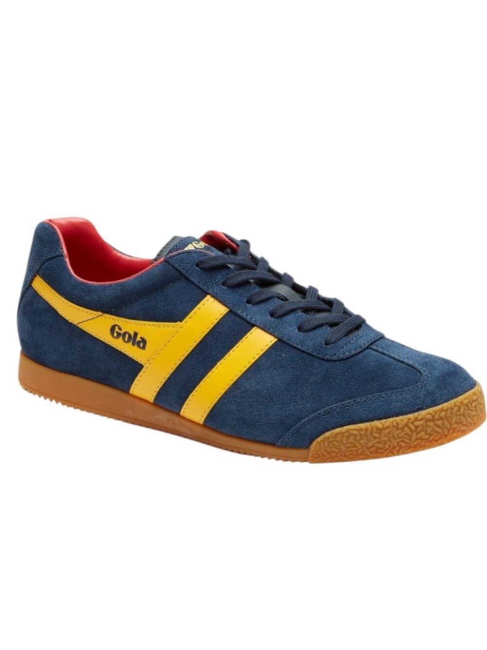 Gola Men's Harrier Suede Sneakers, Navy/Sun/Red, US 8